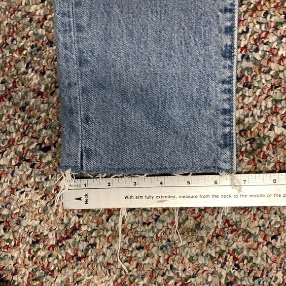 Abercrombie & Fitch Langdon Blue Light Wash Slim Frayed Hem Jeans Size 29 X 26 - Picture 13 of 13